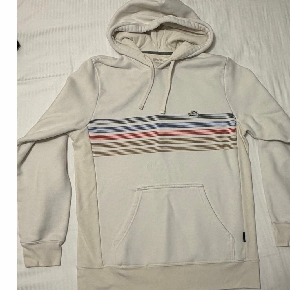 Patagonia Uprisal Hoodie Sweatshirt Women’s Medium Cream Striped Pullover Hooded